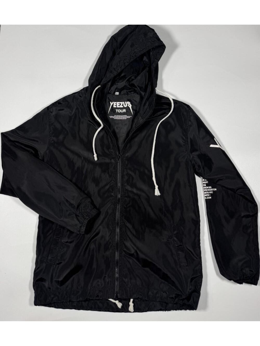 YEEZY adidas season 1 Jacket Kanye YEEZUS Tour Black Hooded Windbreaker Medium